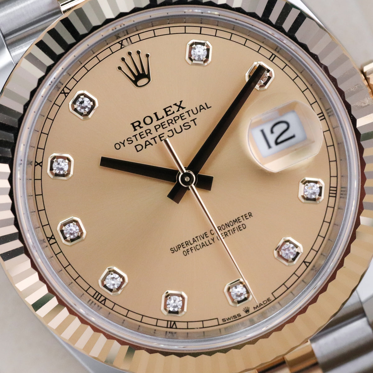 Rolex Datejust [2025 Complete] 41mm Steel Champagne Diamond Dial Two Tone 18K Yellow Gold Bezel Jubilee Bracelet 126333