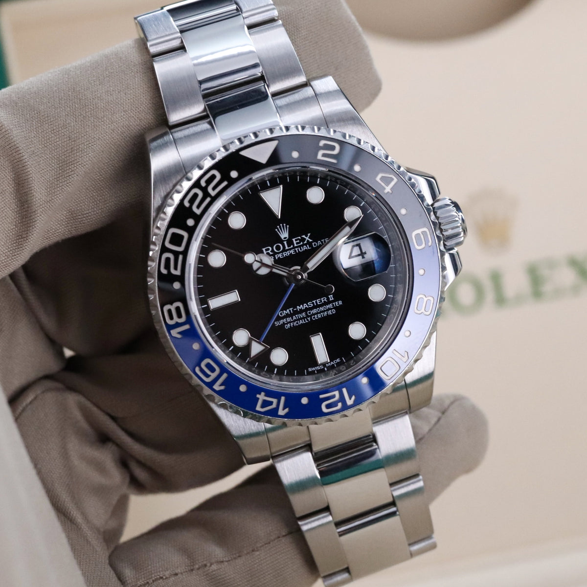 Rolex GMT-Master II 40mm Batman Oyster Steel Black Blue Bezel 116710BLNR
