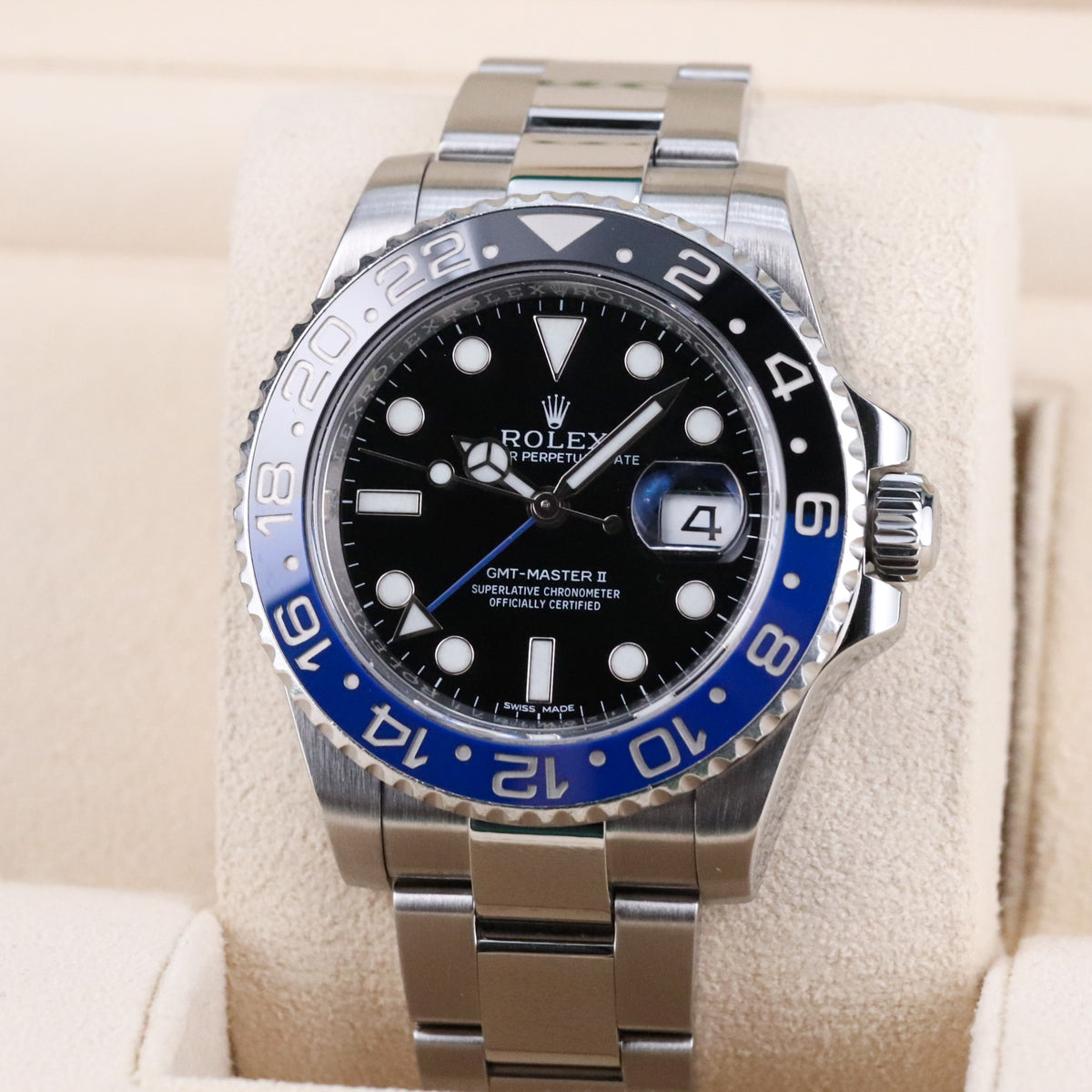 Rolex GMT-Master II 40mm Batman Oyster Steel Black Blue Bezel 116710BLNR