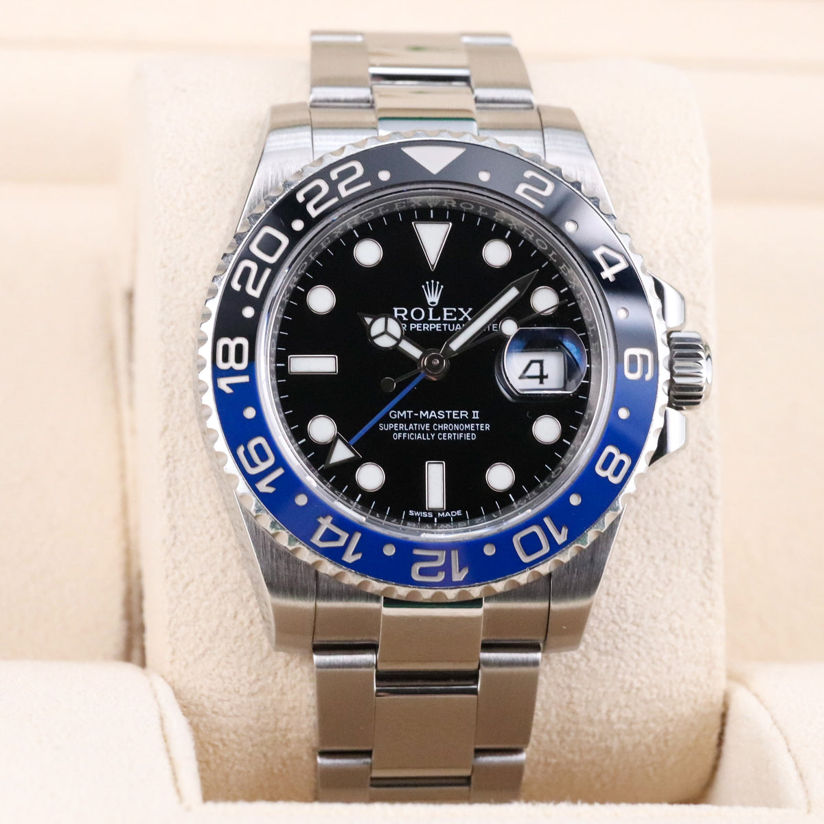 Rolex GMT-Master II 40mm Batman Oyster Steel Black Blue Bezel 116710BLNR