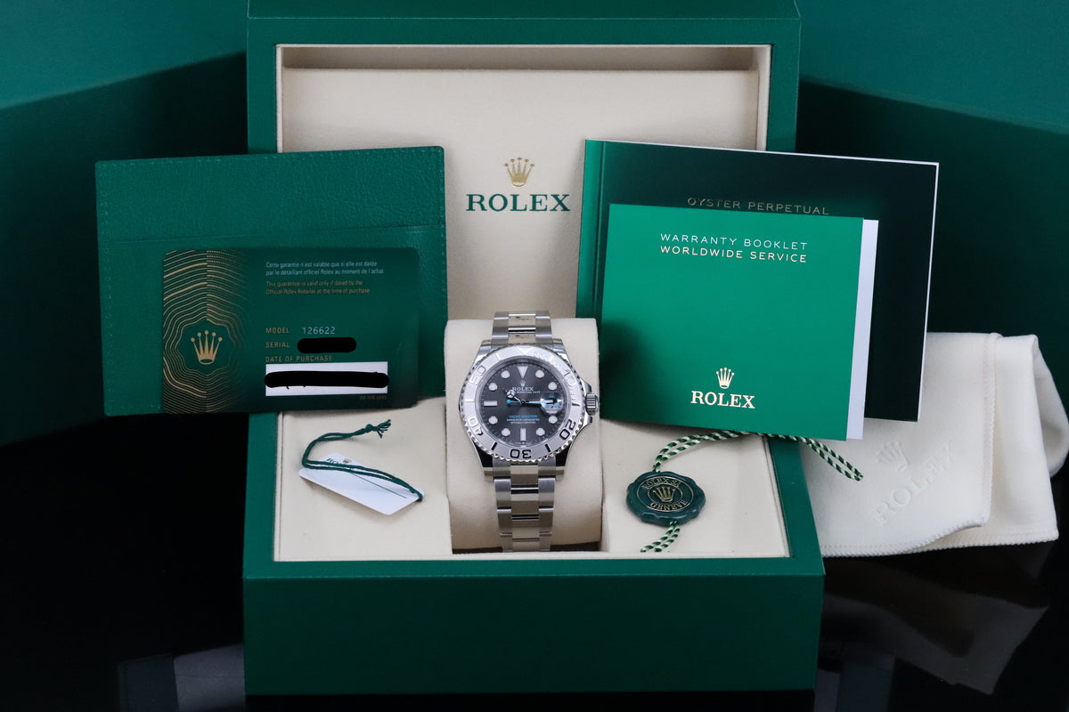 Rolex Yachtmaster [2025 Complete] 40mm Steel Case Silver Dial Silver Platinum Bezel Steel Oyster 126622