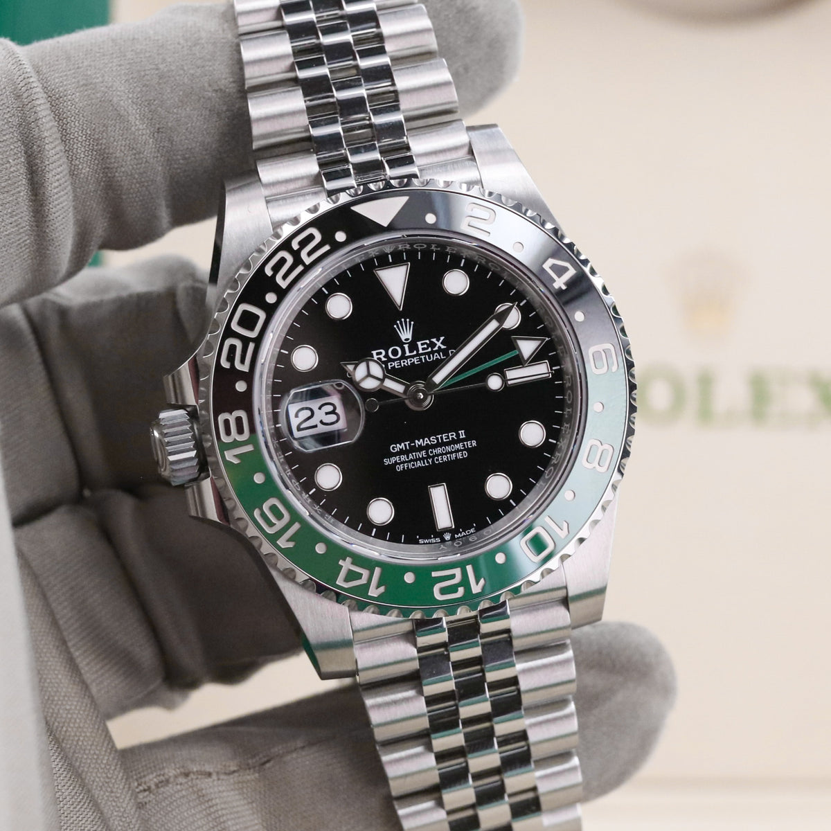 Rolex GMT-Master II Sprite [Complete Set NEW] 40mm Green Black Ceramic Bezel 126720VTNR
