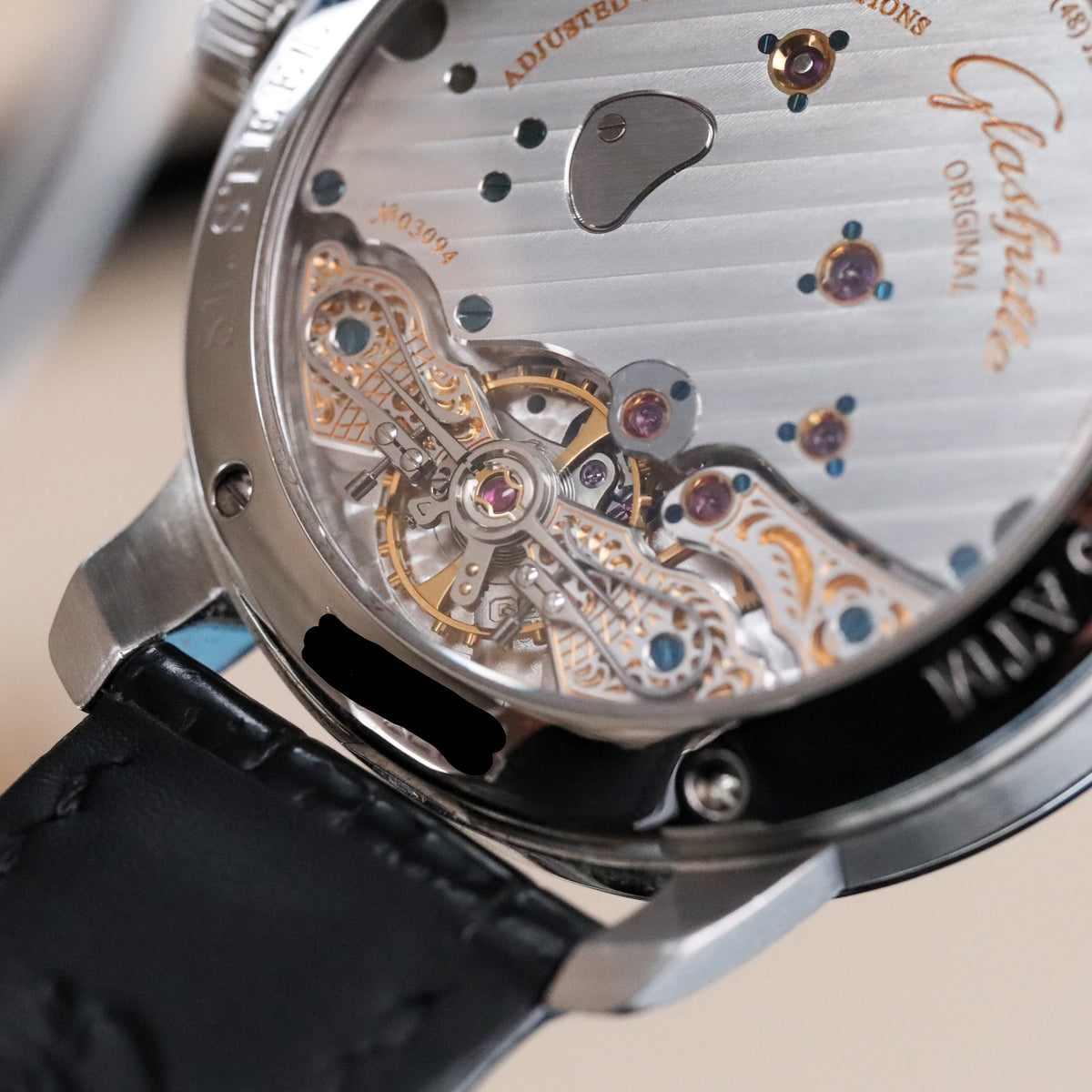 Glashütte Original PanoReserve 40mm Stainless Steel Case Dark Gray Dial Leather Alligator Strap Deployment Clasp  1-65-01-23-12-62