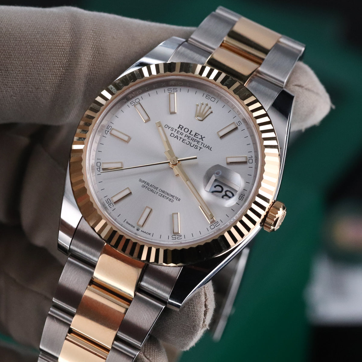 Rolex Datejust 41 2025 Complete 41mm Two Tone Steel Yellow Gold Silver Dial Yellow Gold Fluted Bezel Two Tone Bracelet 126333