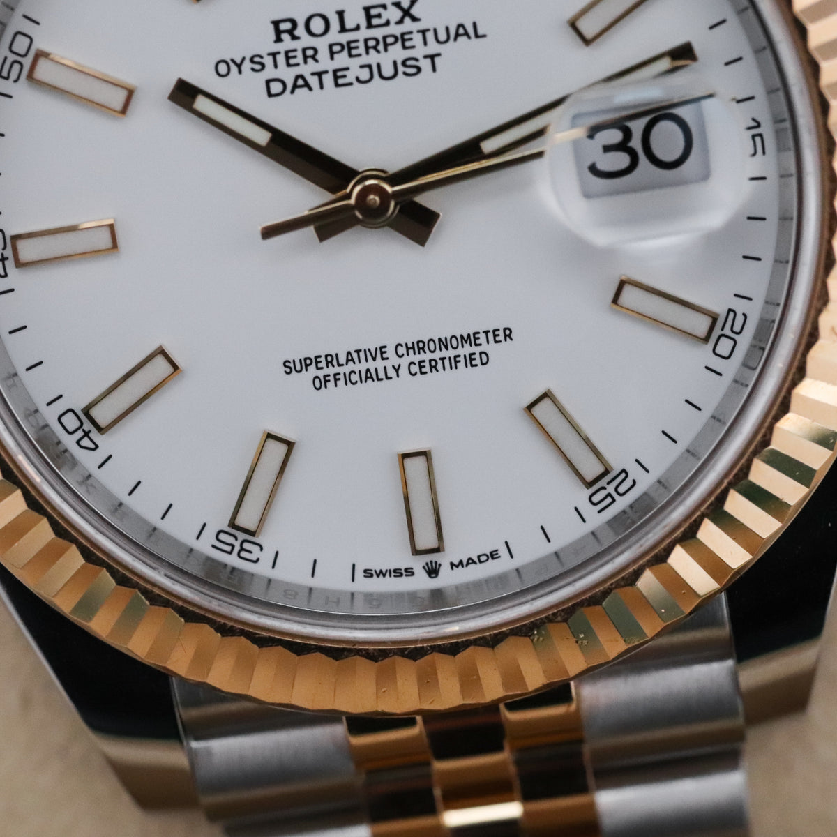 Rolex Datejust [2020 Complete] 41mm Steel Case White Dial Fluted Jubilee Two Tone Bracelet 126333
