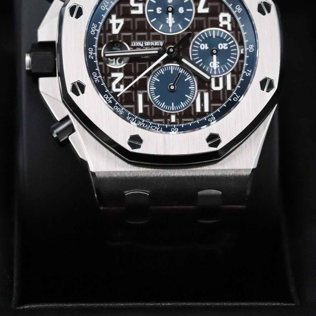 Audemars Piguet Royal Oak Offshore Chronograph [2021 COMPLETE] 42mm Steel Case, Brown Tapisserie Dial, Steel Silver Bezel Brown Leather Strap 26470ST