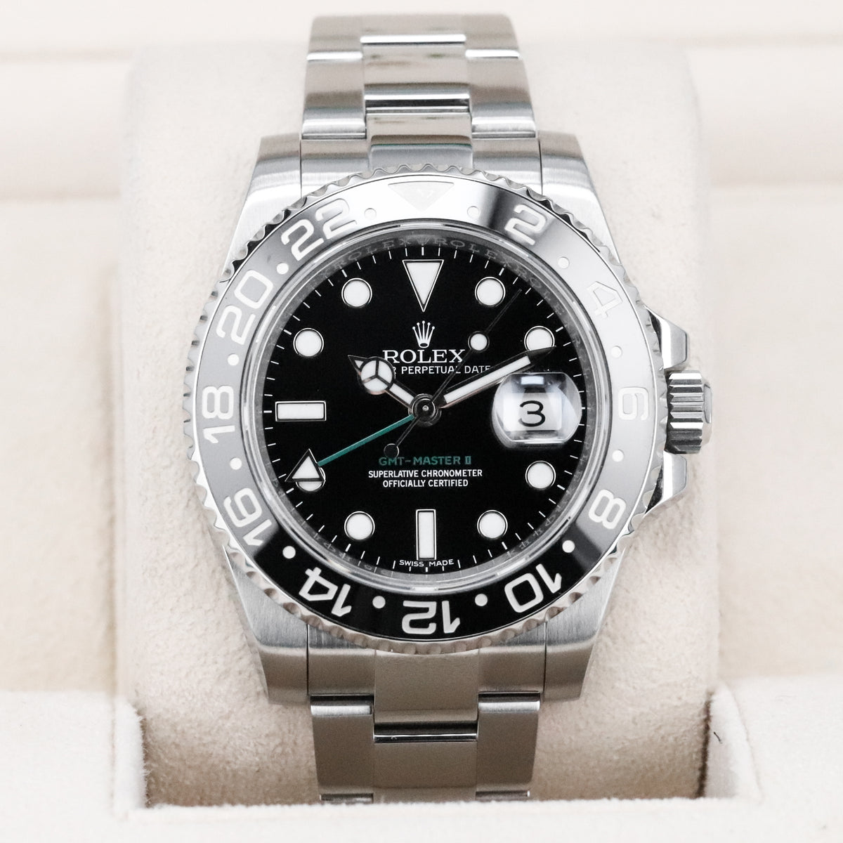 Rolex GMT - Master II Green Arrow [2017 COMPLETE] 40mm Steel Case Black Dial Black Ceramic  Bezel Oyster Bracelet 116710LN