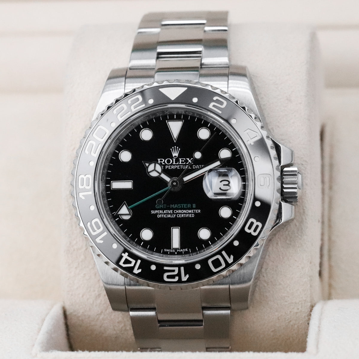 Rolex GMT - Master II Green Arrow [2017 COMPLETE] 40mm Steel Case Black Dial Black Ceramic  Bezel Oyster Bracelet 116710LN