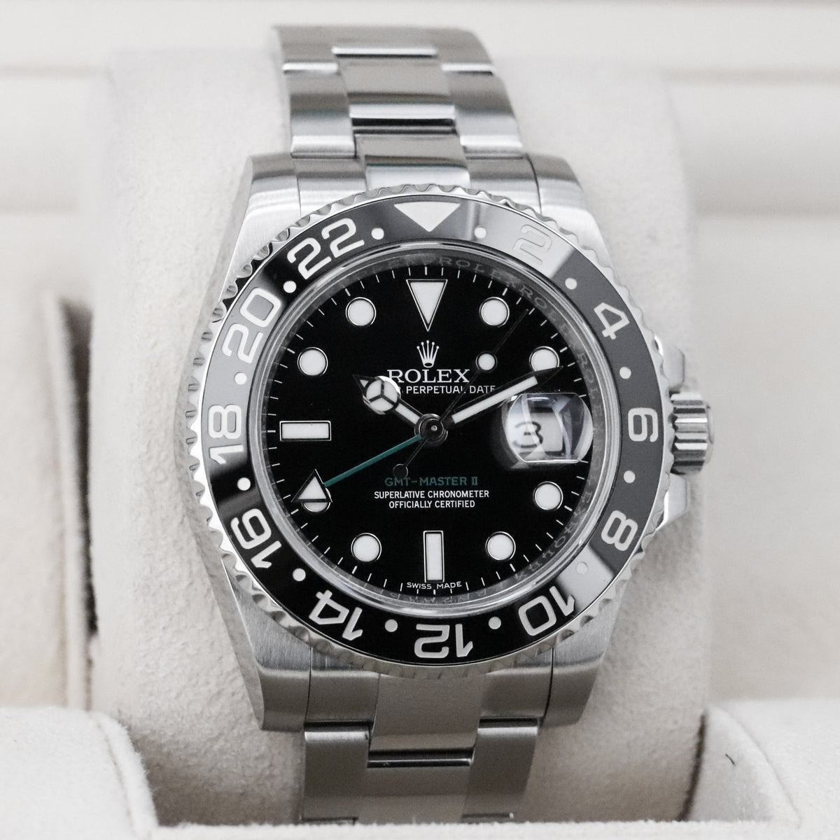 Rolex GMT - Master II Green Arrow [2017 COMPLETE] 40mm Steel Case Black Dial Black Ceramic  Bezel Oyster Bracelet 116710LN