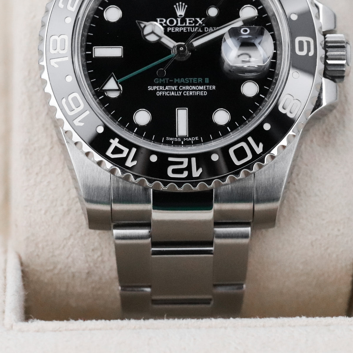 Rolex GMT - Master II Green Arrow [2017 COMPLETE] 40mm Steel Case Black Dial Black Ceramic  Bezel Oyster Bracelet 116710LN