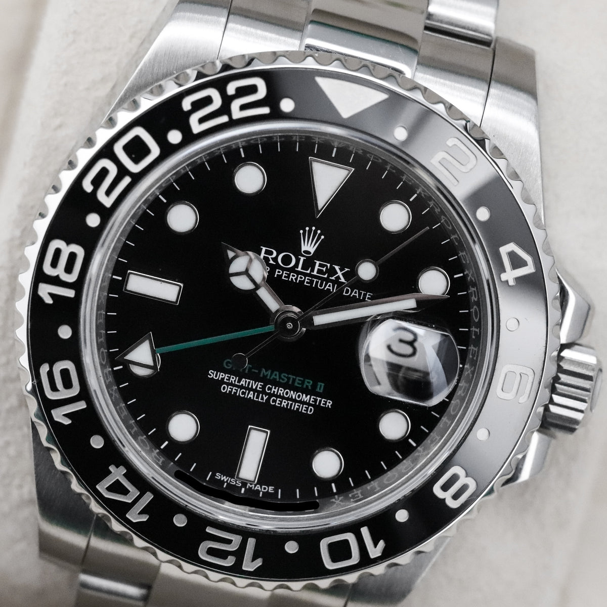 Rolex GMT - Master II Green Arrow [2017 COMPLETE] 40mm Steel Case Black Dial Black Ceramic  Bezel Oyster Bracelet 116710LN