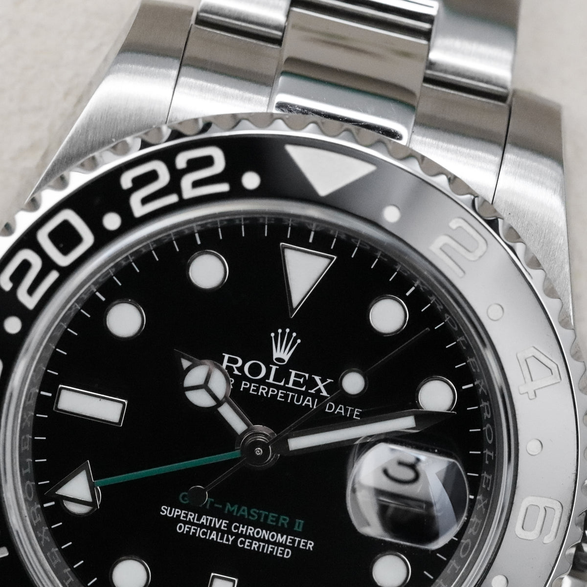 Rolex GMT - Master II Green Arrow [2017 COMPLETE] 40mm Steel Case Black Dial Black Ceramic  Bezel Oyster Bracelet 116710LN