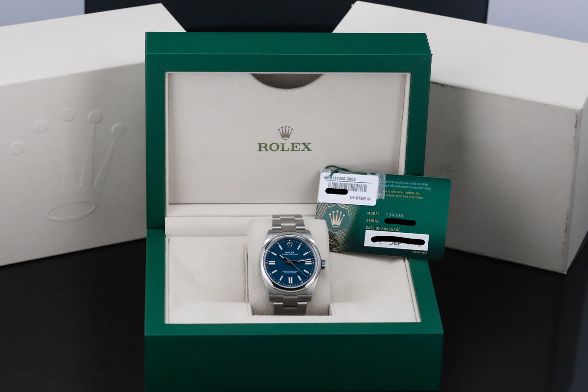 Rolex Oyster Perpetual [2025 COMPLETE] 41mm Steel Case Blue Dial Silver Steel Bezel Oyster Bracelet 134300