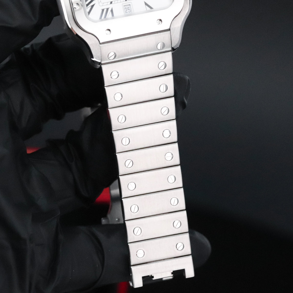 Cartier Santos De Cartier Complete 39.8mm Steel Case White Dial Silver Steel Bezel Steel Bracelet WSSA0009