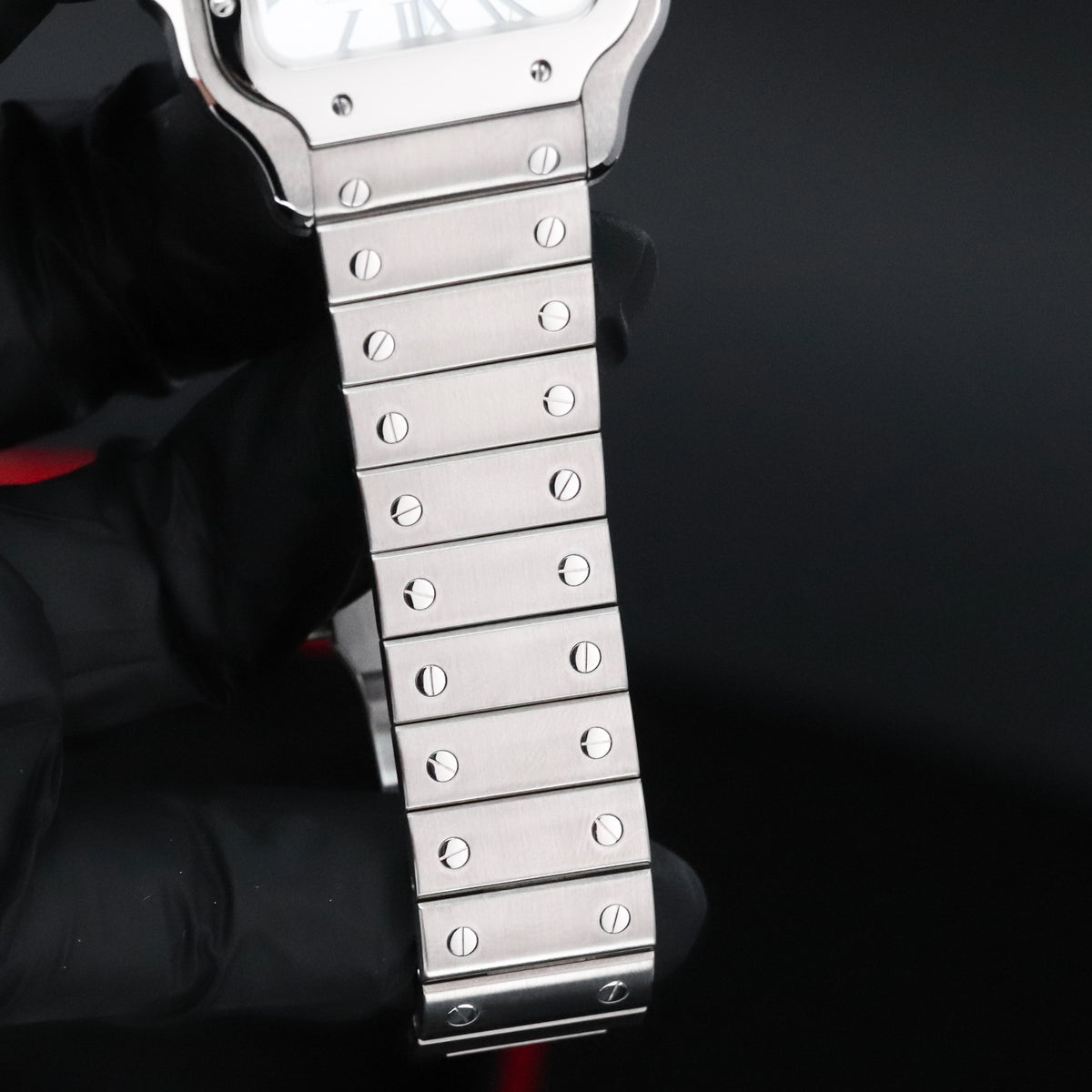 Cartier Santos De Cartier Complete 39.8mm Steel Case White Dial Silver Steel Bezel Steel Bracelet WSSA0009