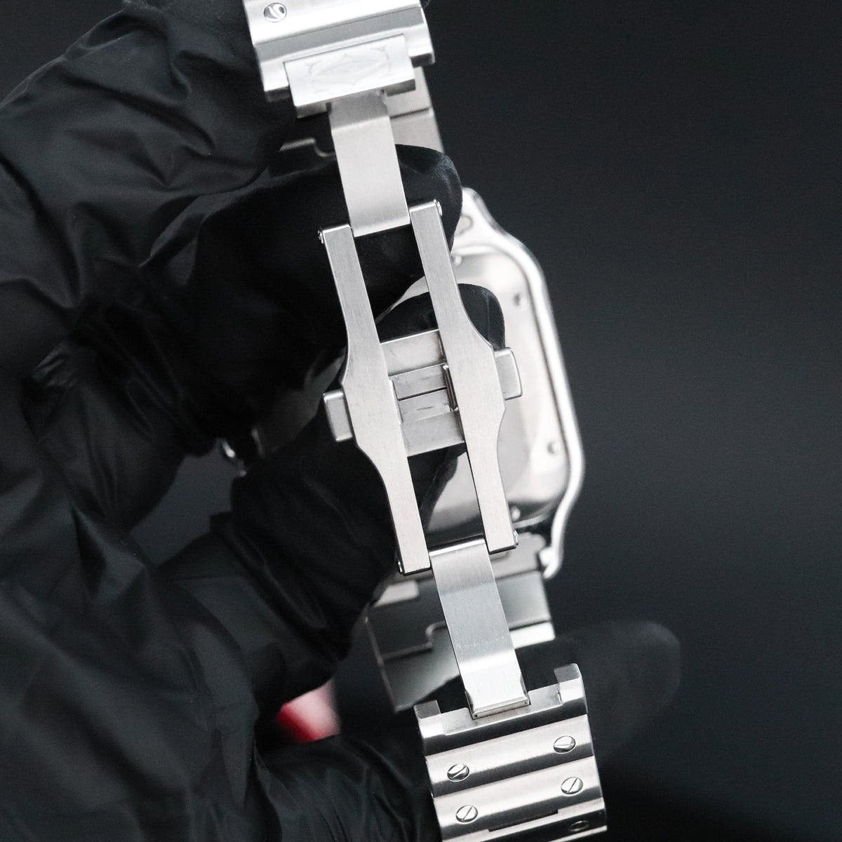 Cartier Santos De Cartier Complete 39.8mm Steel Case White Dial Silver Steel Bezel Steel Bracelet WSSA0009