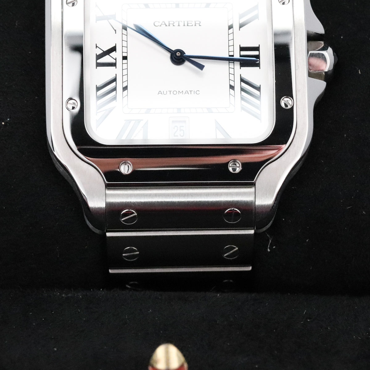 Cartier Santos De Cartier Complete 39.8mm Steel Case White Dial Silver Steel Bezel Steel Bracelet WSSA0009