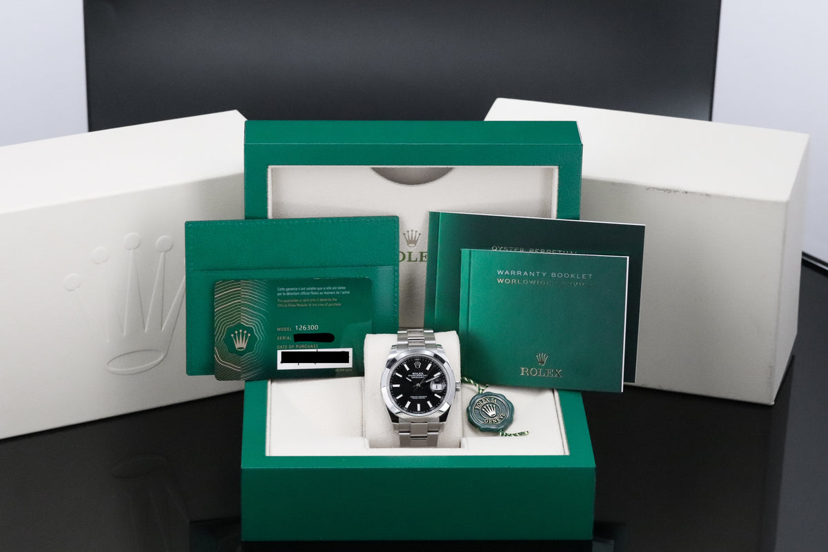 Rolex Datejust [2022 COMPLETE] 41mm Steel Case Black Dial Steel Silver Bezel Oyster Bracelet 126300