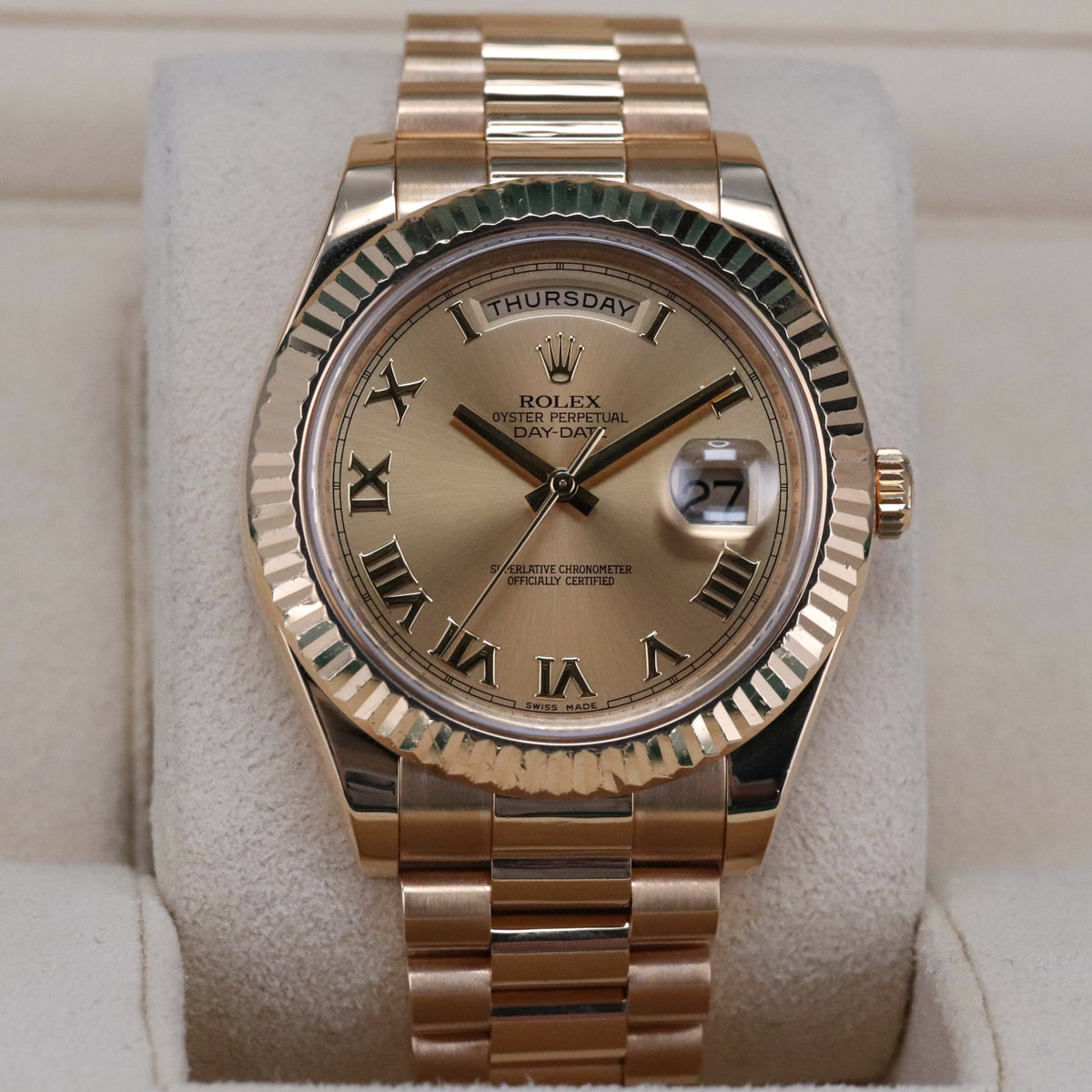 Rolex Day-Date II 41mm [Complete Set] Yellow Gold Champagne Dial Presidential Bracelet 218238