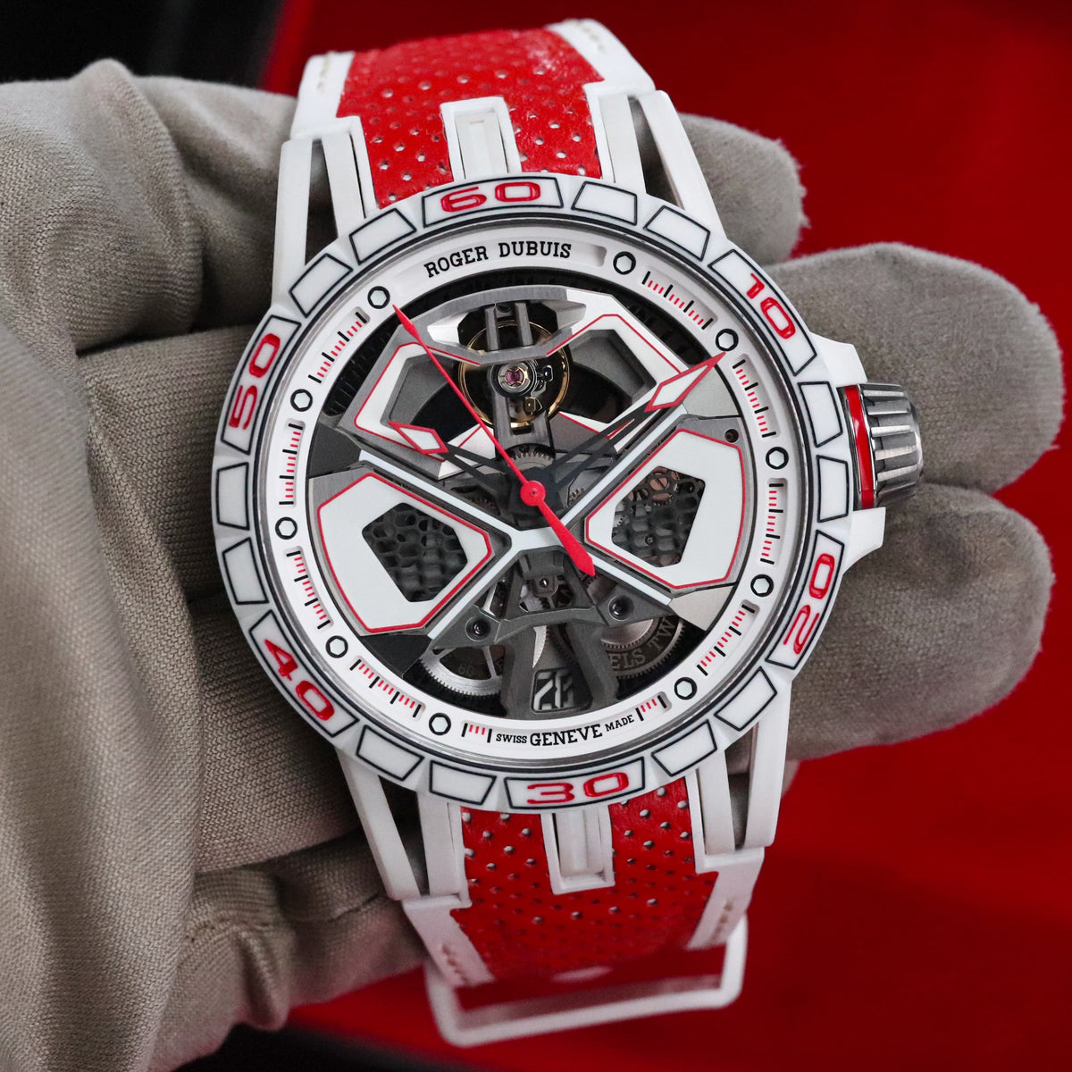 Roger Dubuis Excalibur Spider [Complete Mint] Huracan 45 Red Limited 88pcs Titanium White RDDBEX1040