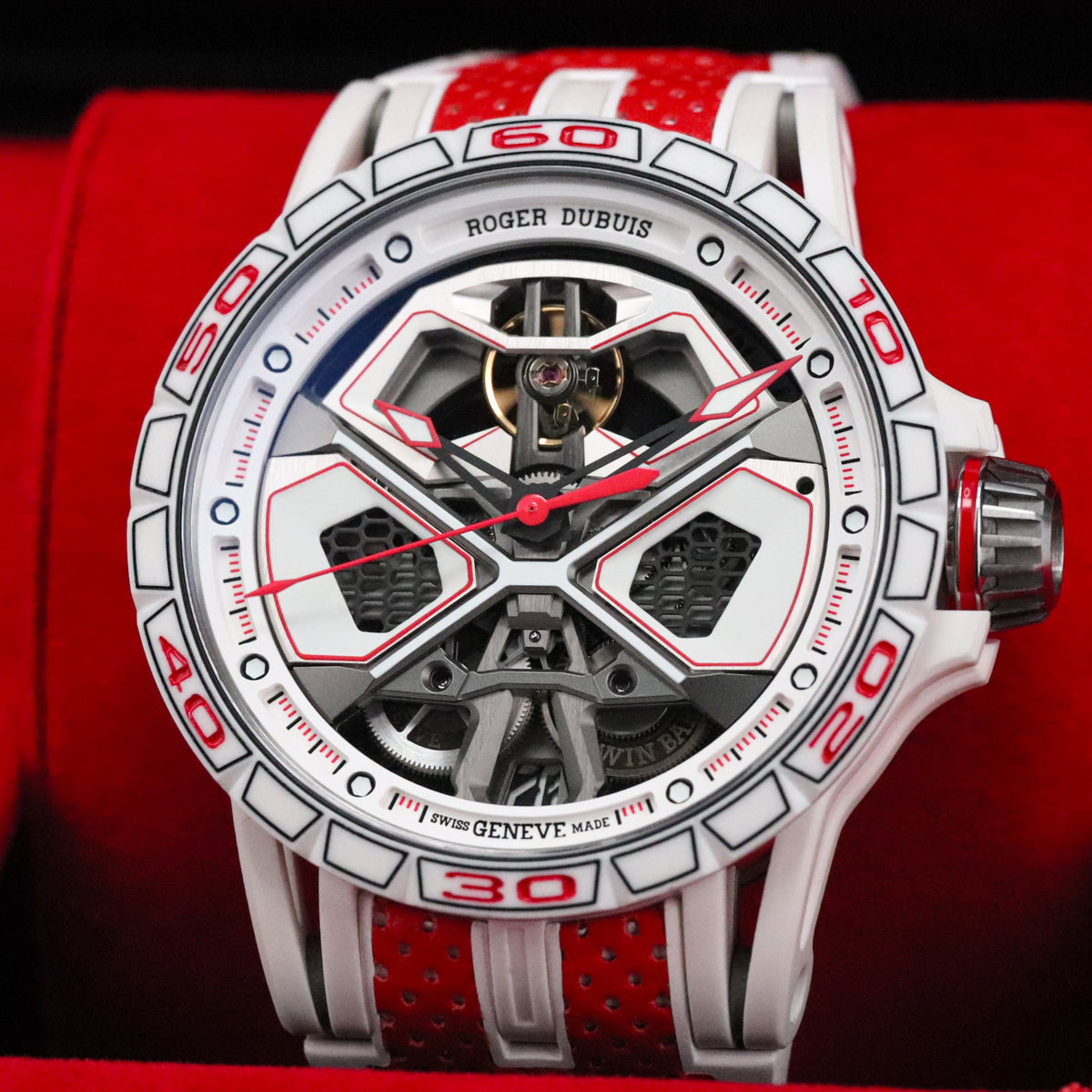 Roger Dubuis Excalibur Spider [Complete Mint] Huracan 45 Red Limited 88pcs Titanium White RDDBEX1040