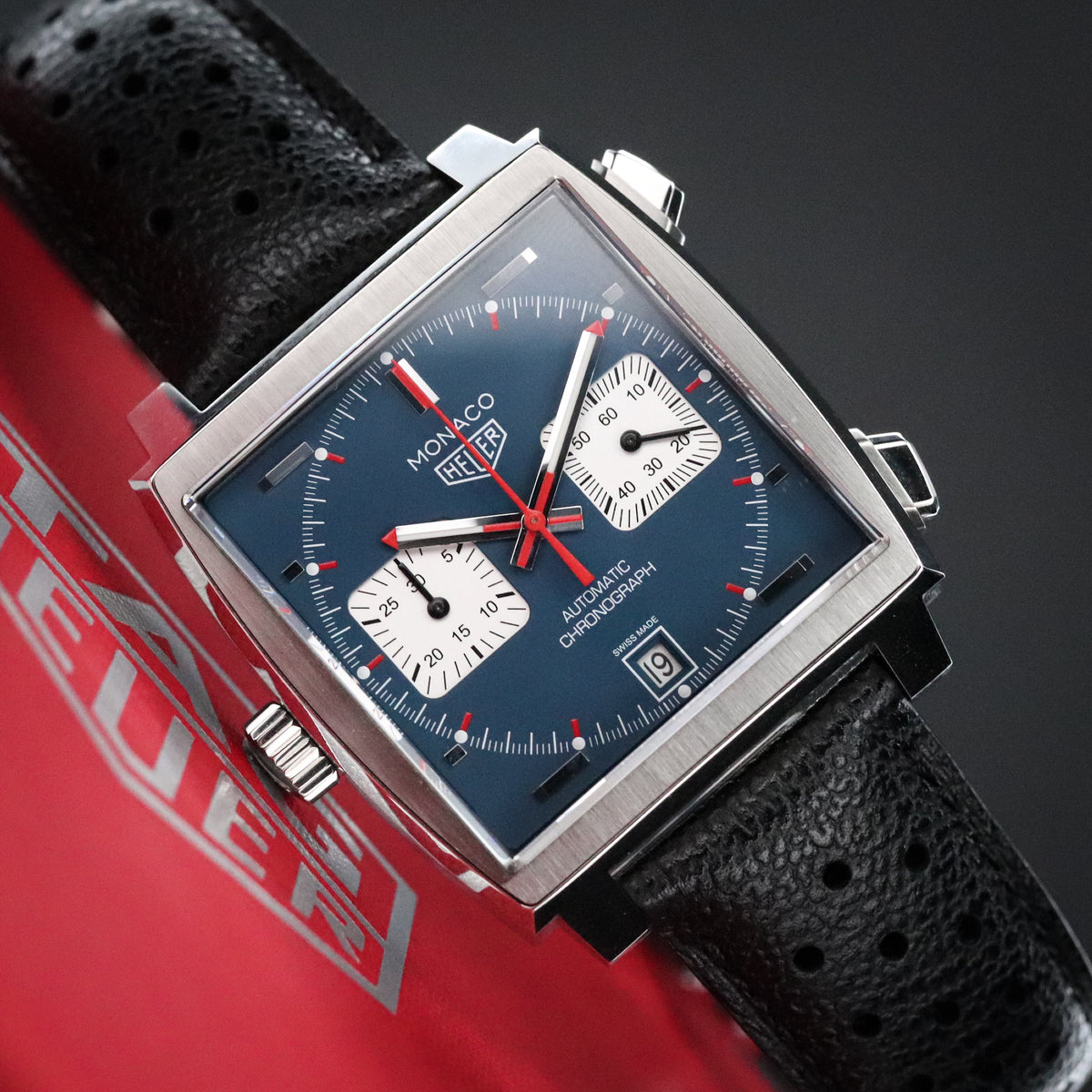 TAG Heuer Monaco Calibre 11 [2024 Complete Set] 39mm Chronograph Steel Blue Dial Square Auto CAW211P