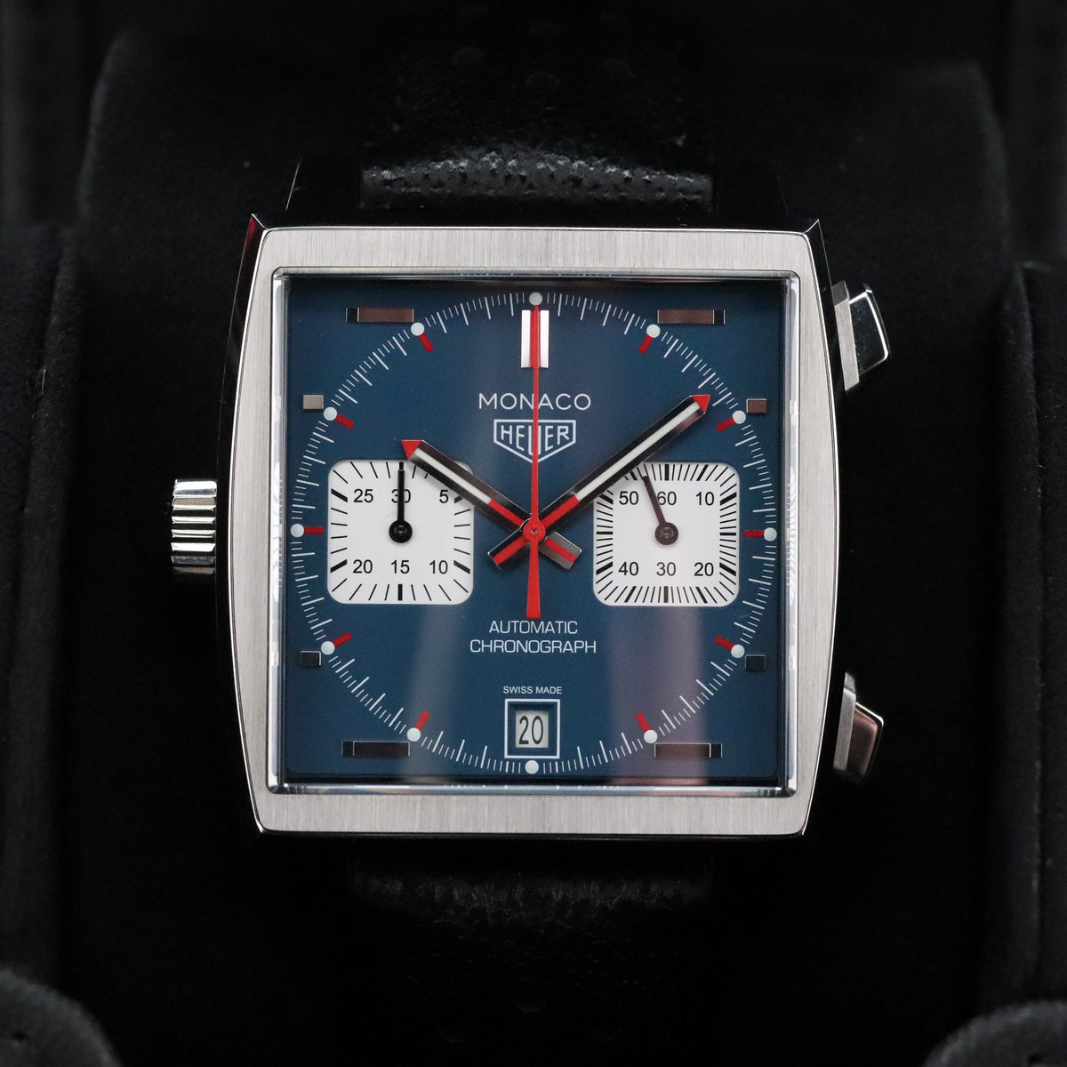 TAG Heuer Monaco Calibre 11 [2024 Complete Set] 39mm Chronograph Steel Blue Dial Square Auto CAW211P