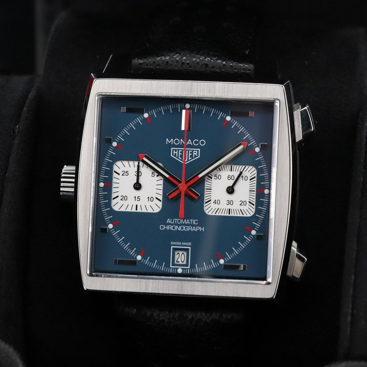 TAG Heuer Monaco Calibre 11 [2024 Complete Set] 39mm Chronograph Steel Blue Dial Square Auto CAW211P