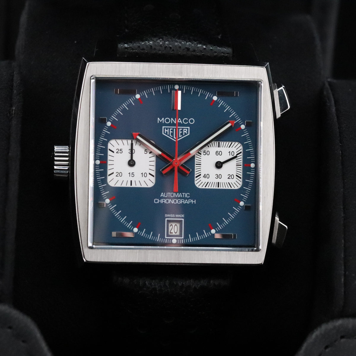 TAG Heuer Monaco Calibre 11 [2024 Complete Set] 39mm Chronograph Steel Blue Dial Square Auto CAW211P