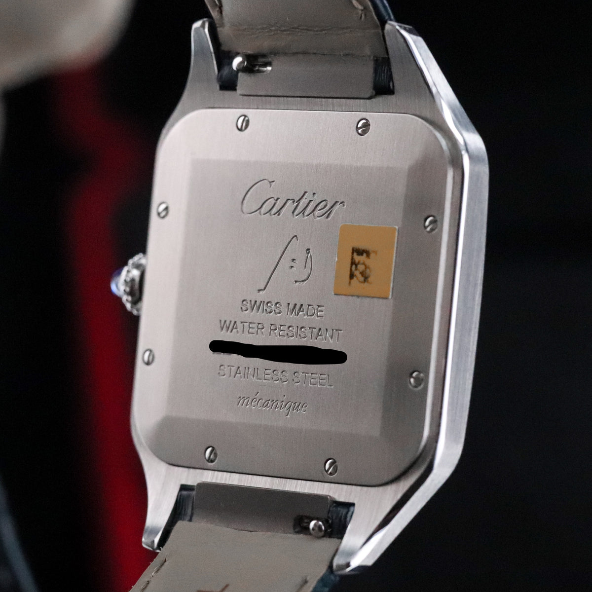 Cartier Santos Dumont Xl [2024 Complete] 33.9 mm x 46.6 mm Steel Roman Dial Blue Hands WSSA0032
