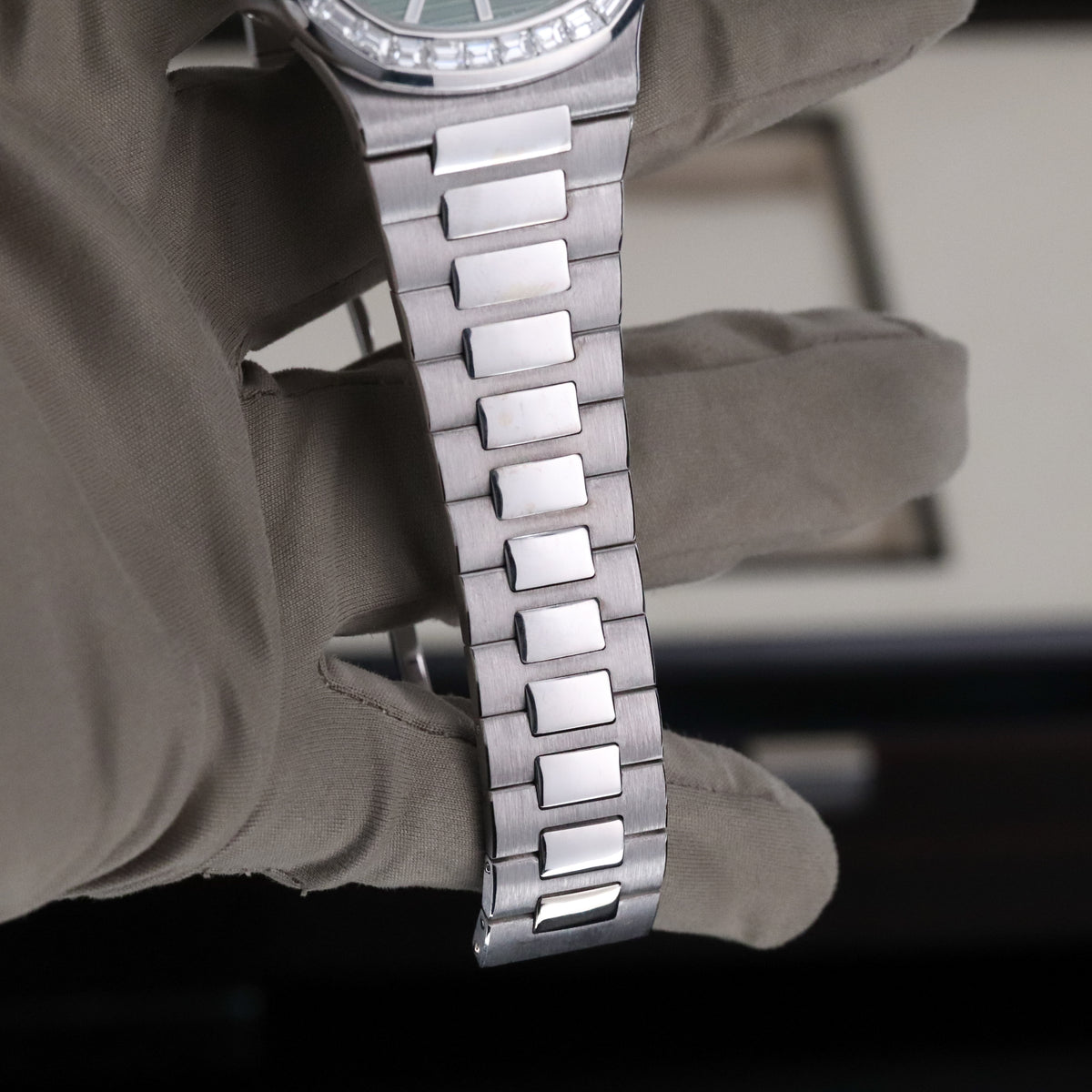 Patek Philippe Nautilus 5711 Green Baguette White Gold OEM Movement, Rest is Custom