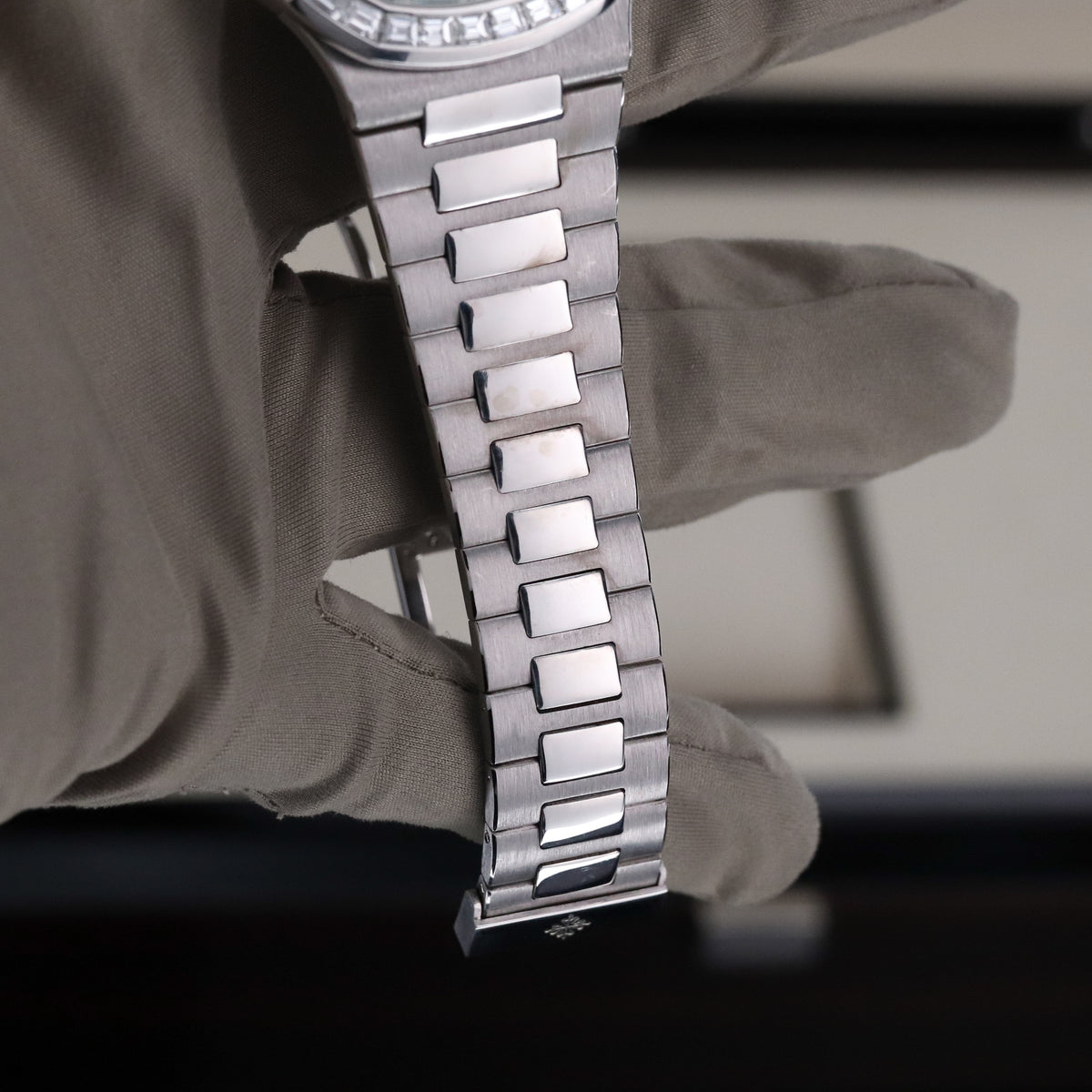 Patek Philippe Nautilus 5711 Green Baguette White Gold OEM Movement, Rest is Custom