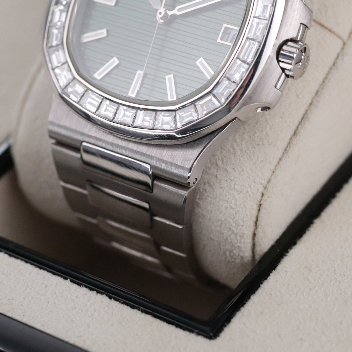Patek Philippe Nautilus 5711 Green Baguette White Gold OEM Movement, Rest is Custom