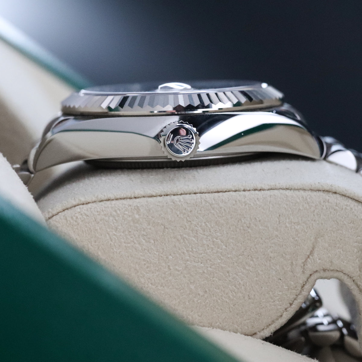 Rolex Sky-Dweller White Dial 42mm Fluted White Gold Bezel Jubilee Steel 326934