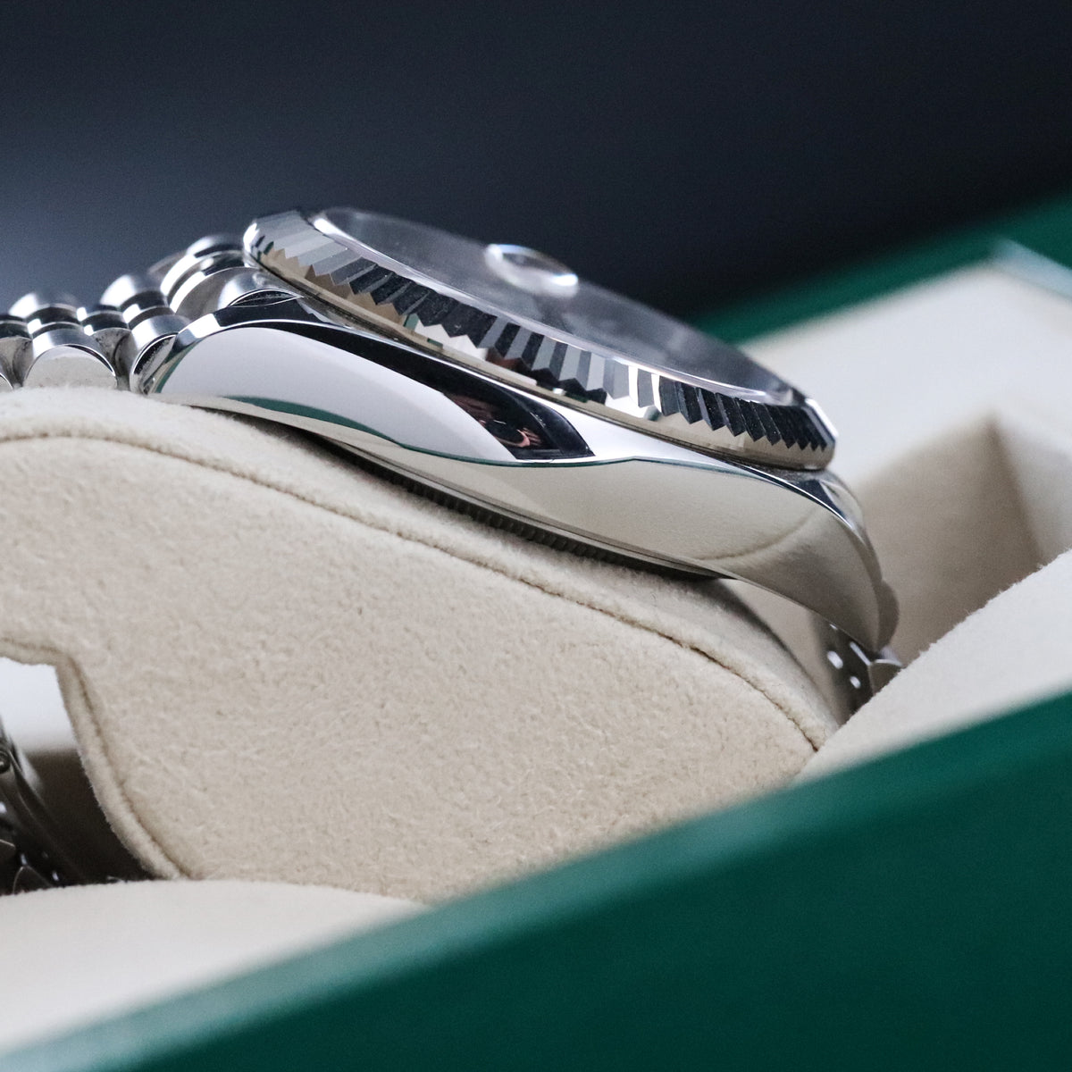 Rolex Sky-Dweller White Dial 42mm Fluted White Gold Bezel Jubilee Steel 326934