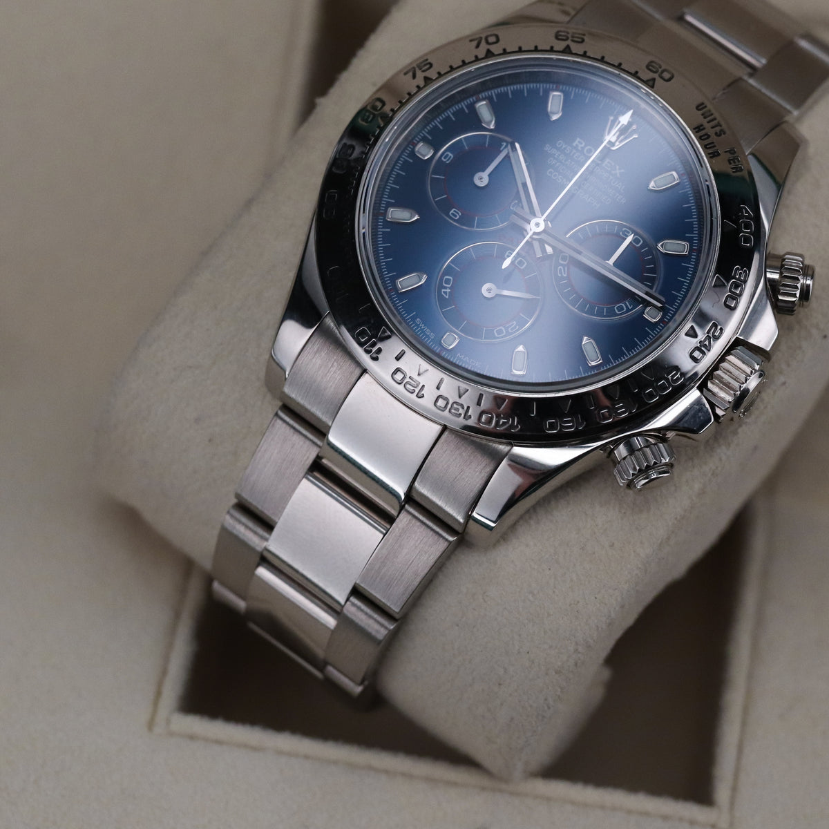 Rolex Daytona Cosmograph Daytona [Complete Set] White Gold Bright Blue Dial 40mm Oyster Automatic 116509