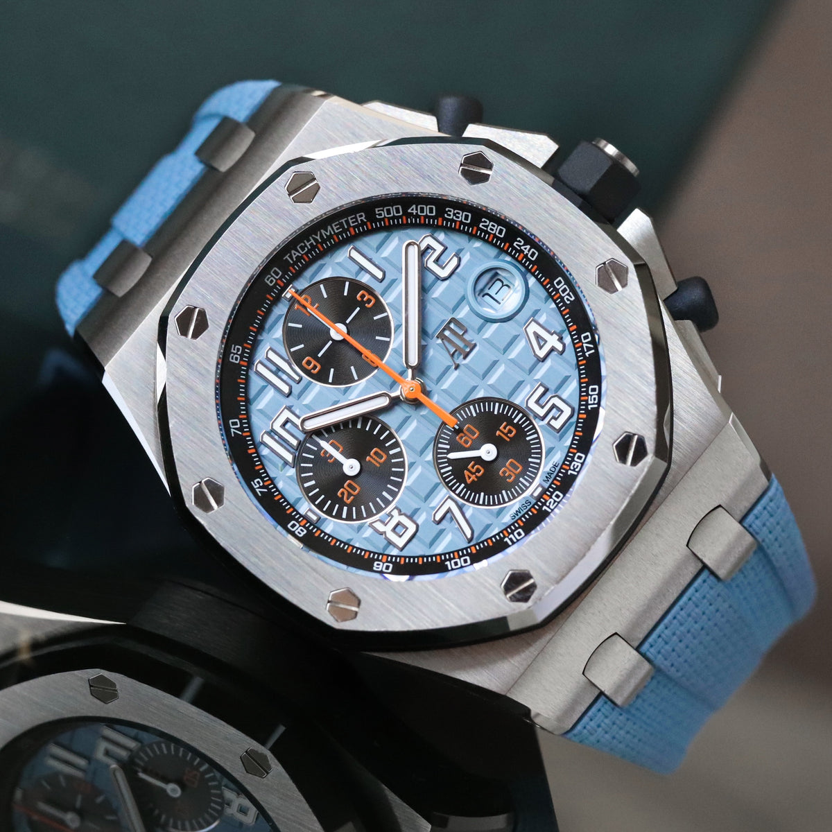 Audemars Piguet Royal Oak Offshore 42mm Tiffany Baby Blue Orange Steel 26238ST.OO.A340CA.01