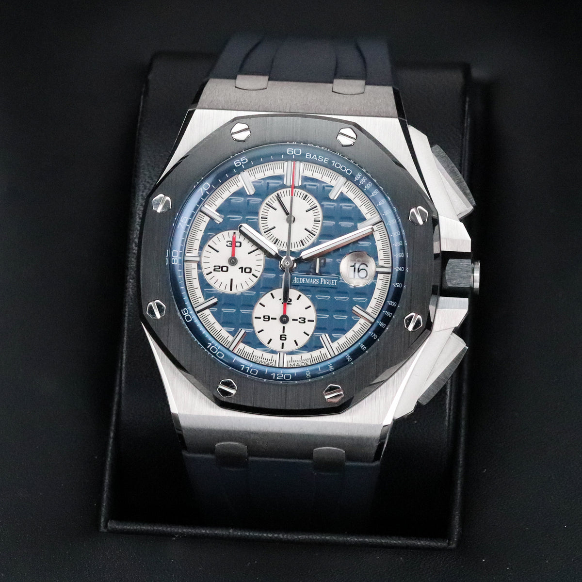 Audemars Piguet Royal Oak Offshore Chronograph [Complete Mint] Chronograph 44mm Platinum Blue Dial Sport 26401PO.00.A018CR.01