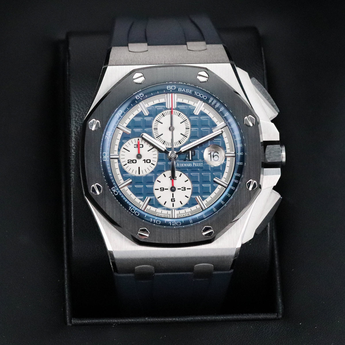 Audemars Piguet Royal Oak Offshore Chronograph [Complete Mint] Chronograph 44mm Platinum Blue Dial Sport 26401PO.00.A018CR.01