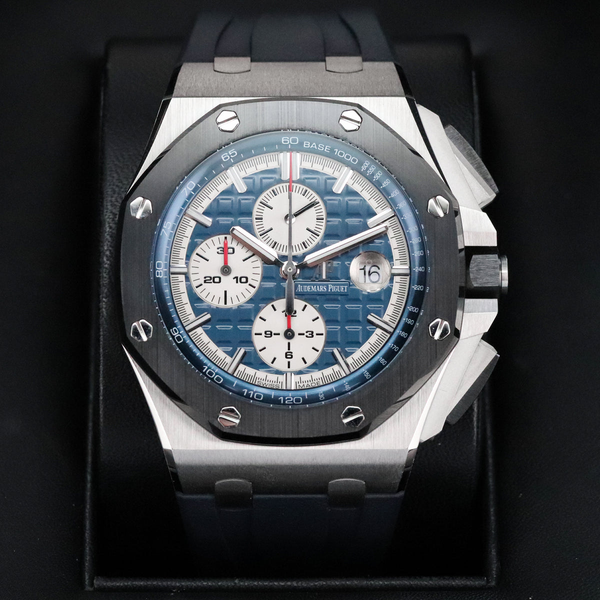 Audemars Piguet Royal Oak Offshore Chronograph [Complete Mint] Chronograph 44mm Platinum Blue Dial Sport 26401PO.00.A018CR.01
