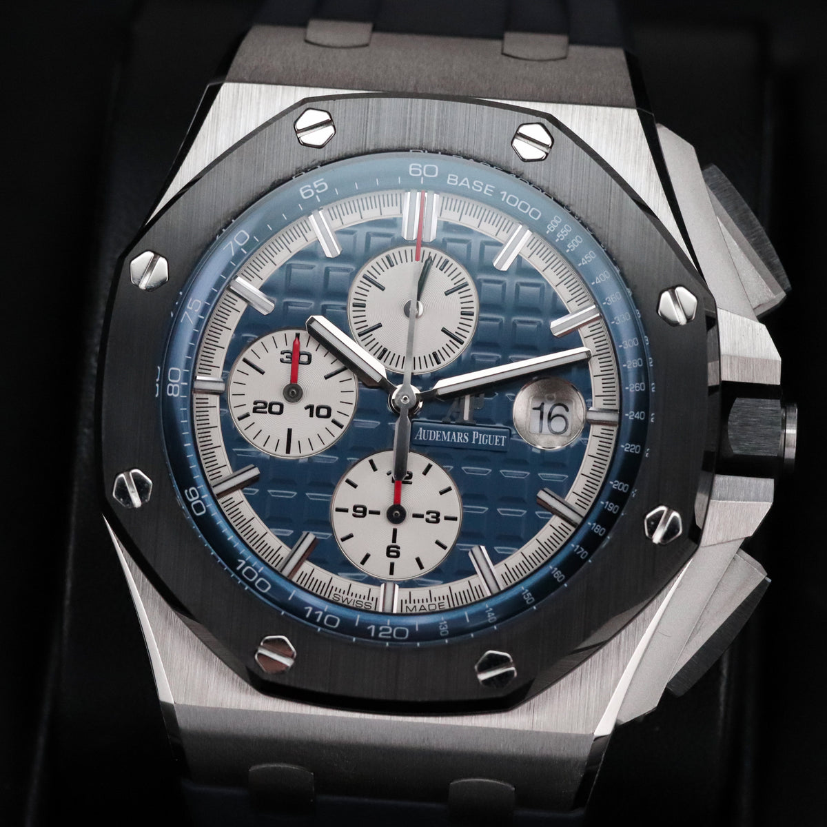 Audemars Piguet Royal Oak Offshore Chronograph [Complete Mint] Chronograph 44mm Platinum Blue Dial Sport 26401PO.00.A018CR.01