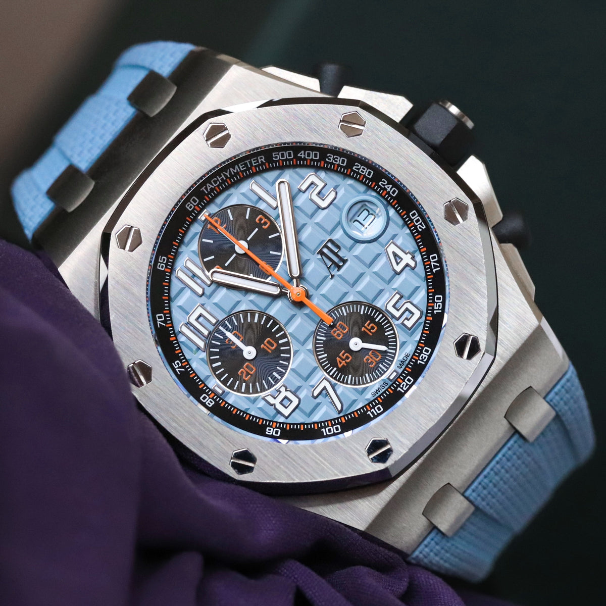 Audemars Piguet Royal Oak Offshore 42mm Tiffany Baby Blue Orange Steel 26238ST.OO.A340CA.01