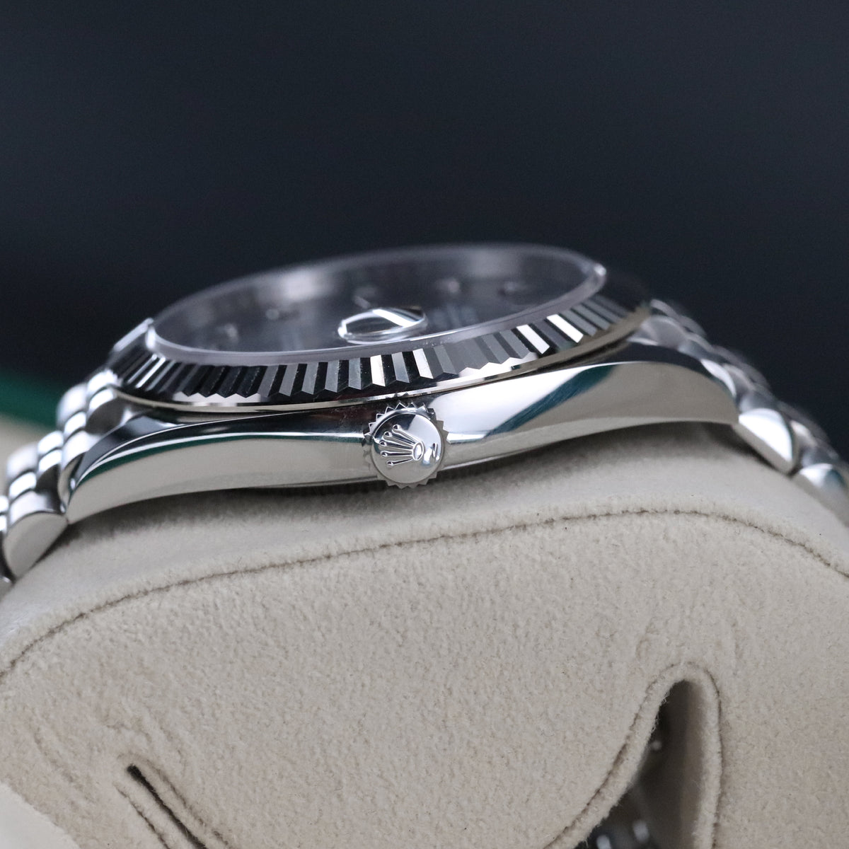 Rolex Datejust 41 Rhodium Diamond Fluted White Gold Jubilee Silver 126334