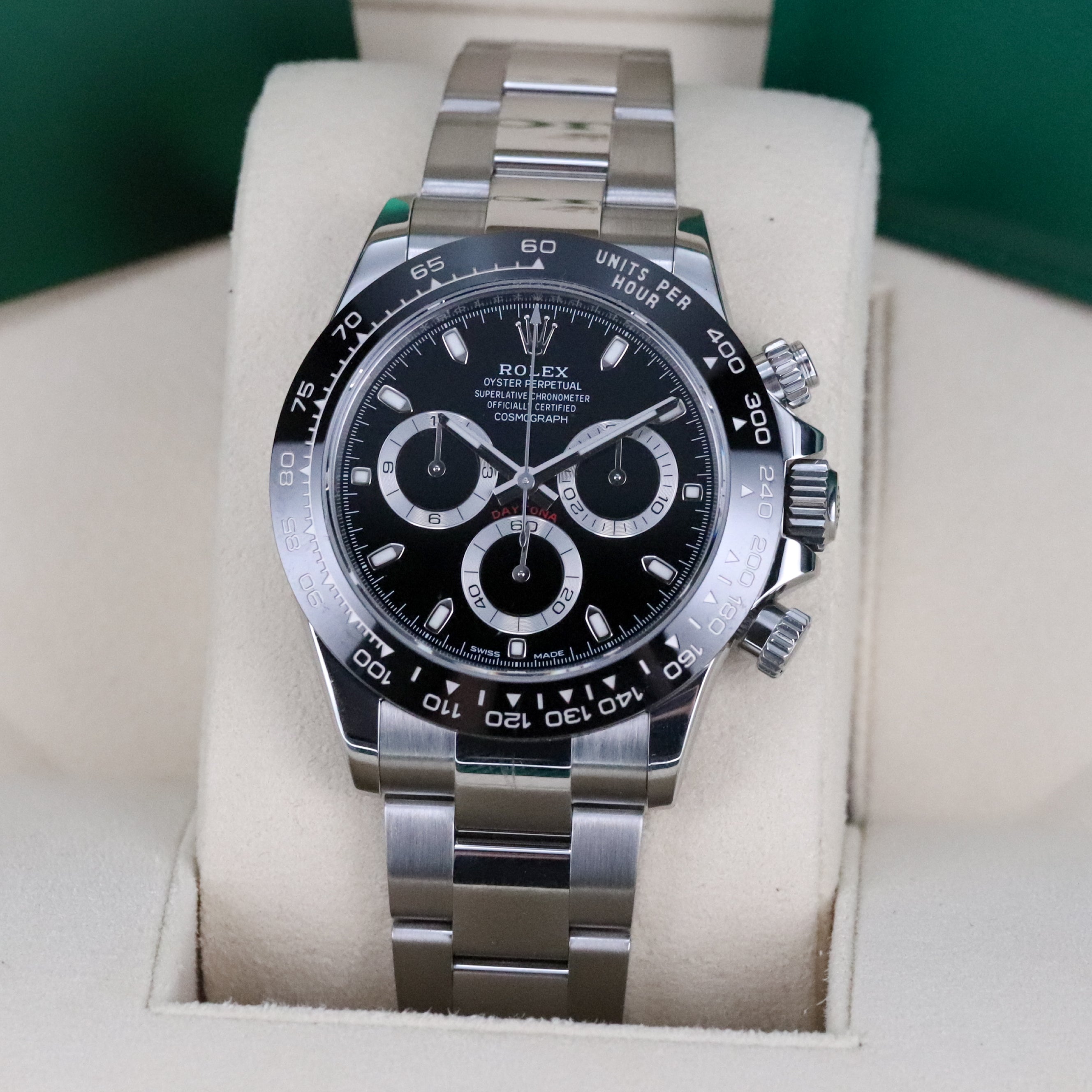 Rolex Daytona Black 40mm Cosmograph Steel Black Ceramic Bezel