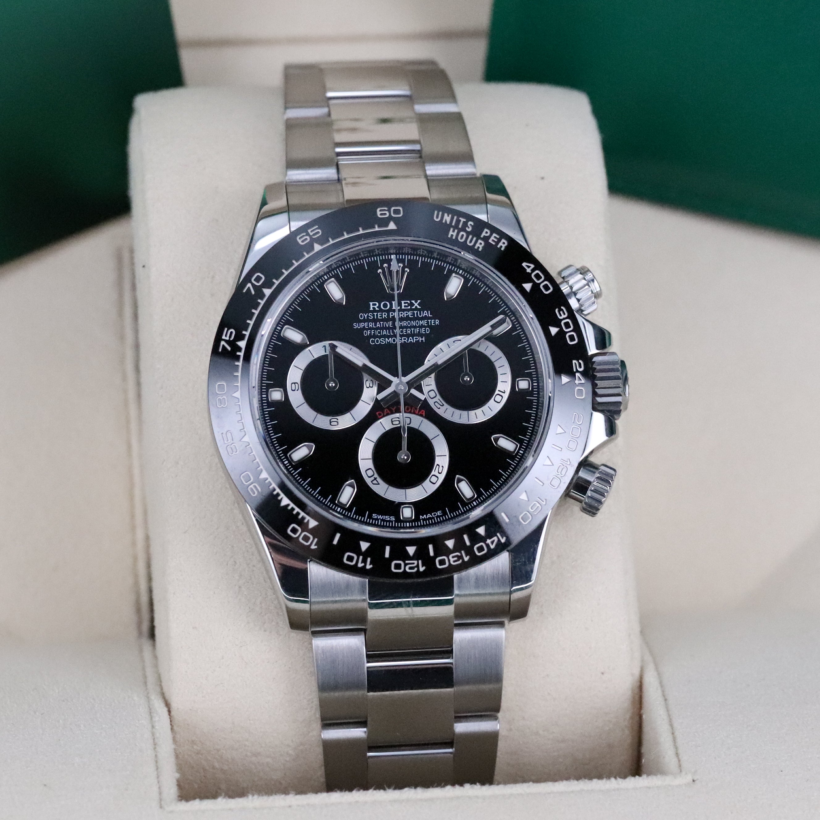 Rolex Daytona Black 40mm Cosmograph Steel Black Ceramic Bezel