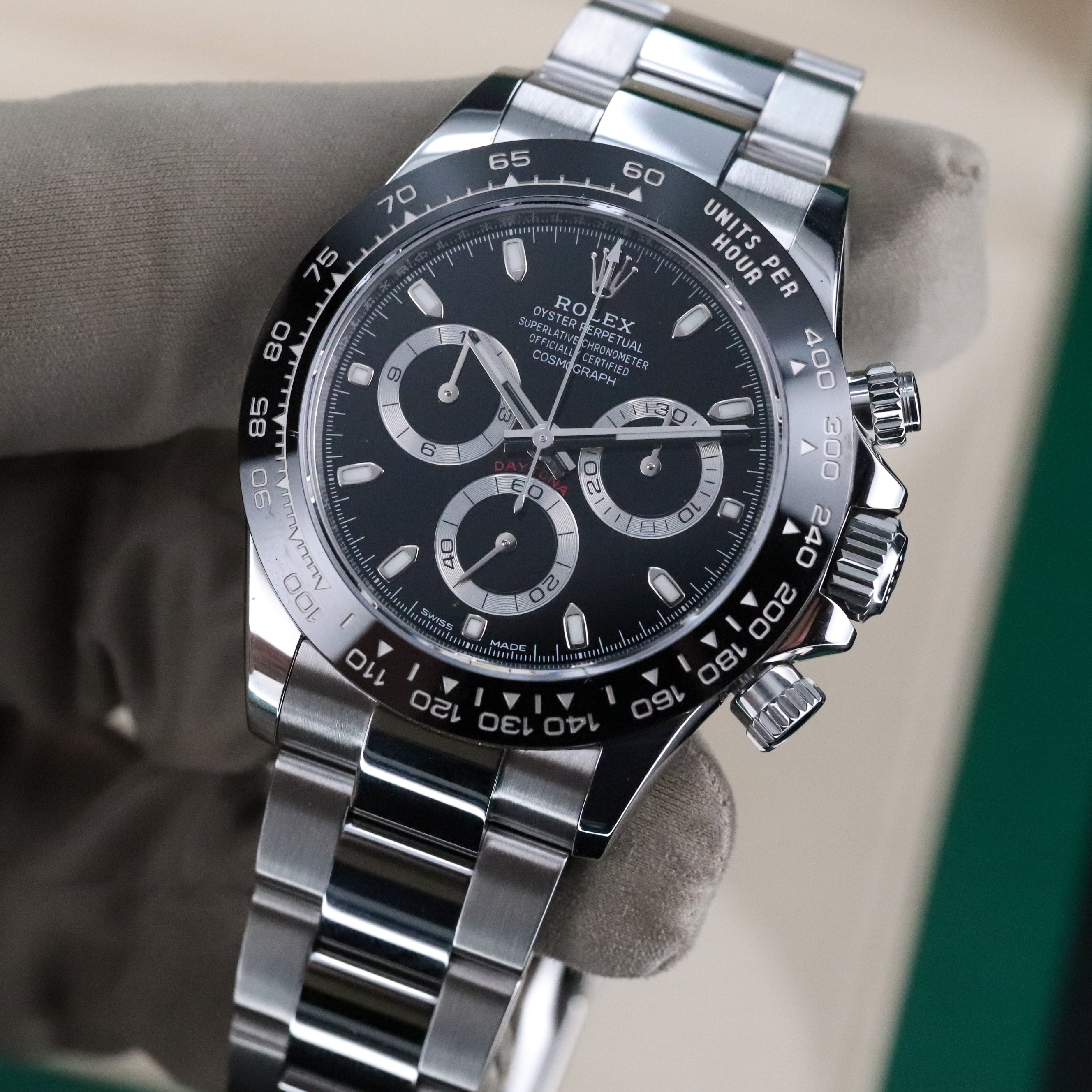 Rolex Daytona Black 40mm Cosmograph Steel Black Ceramic Bezel