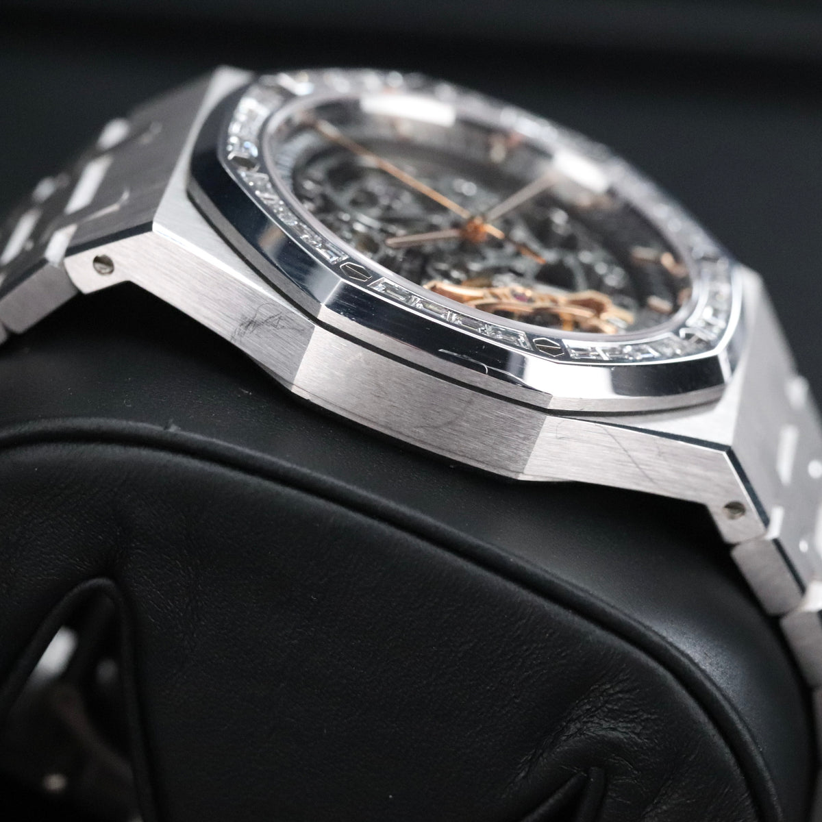 Audemars Piguet Royal Oak 41mm White Gold Double Balance Wheel Openworked Factory Baguette Bezel 15412BC.ZZ.1220BC.01