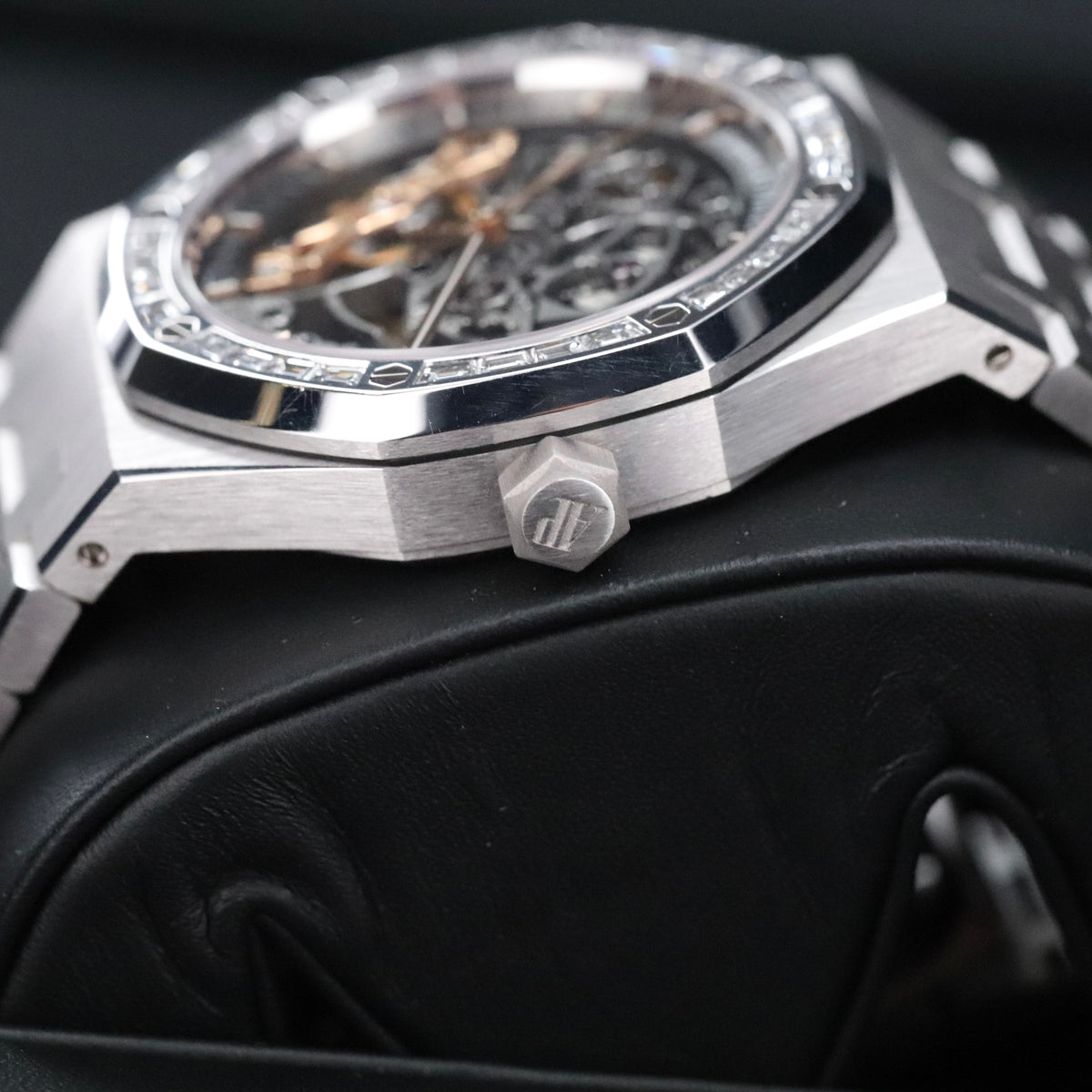 Audemars Piguet Royal Oak 41mm White Gold Double Balance Wheel Openworked Factory Baguette Bezel 15412BC.ZZ.1220BC.01