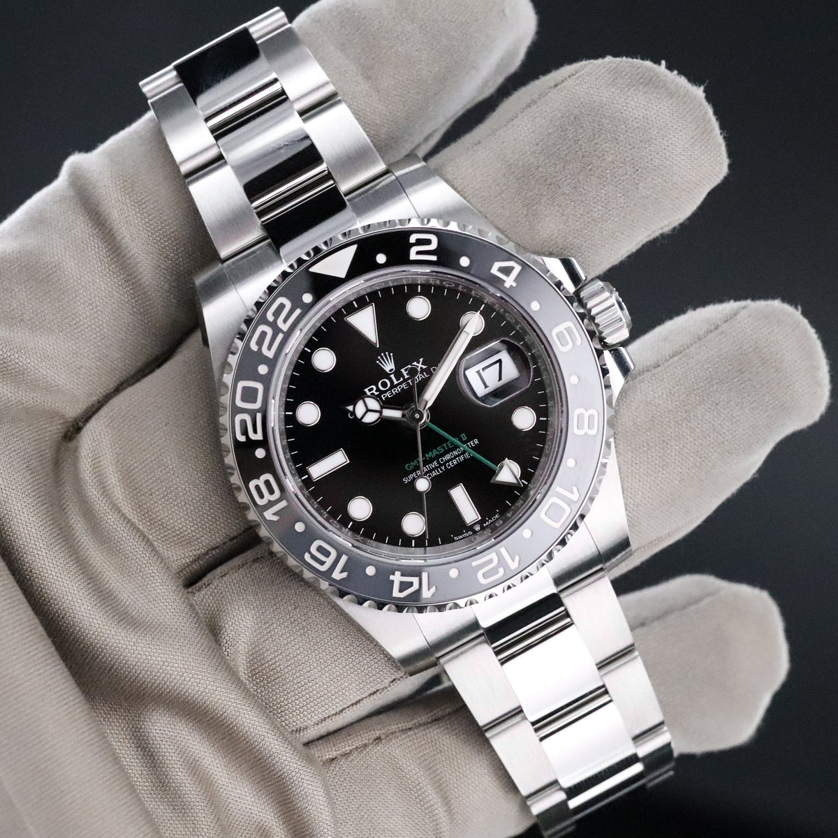 Rolex GMT-Master II 40mm Bruce Wayne Black Grey Bezel Oyster Bracelet Steel 126710GRNR