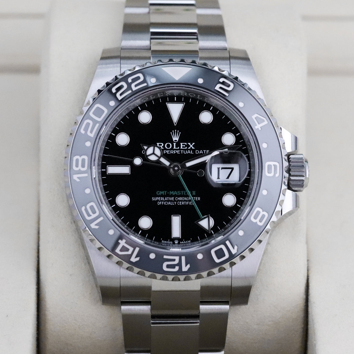 Rolex GMT-Master II 40mm Bruce Wayne Black Grey Bezel Oyster Bracelet Steel 126710GRNR